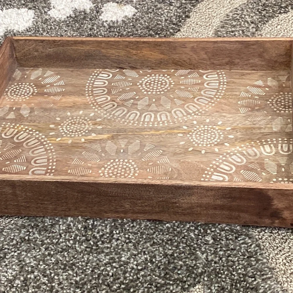 NWT Food Network Medallion Wood Serving Tray Kohl's 224123